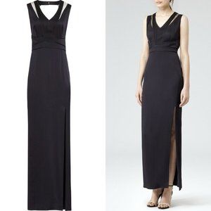 Reiss Navy & Black Maxi Slit Dress Size 4 NEW $555